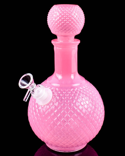 Vintage Crystal Decanter Solid Color Glass Bong - Cruet - Pink