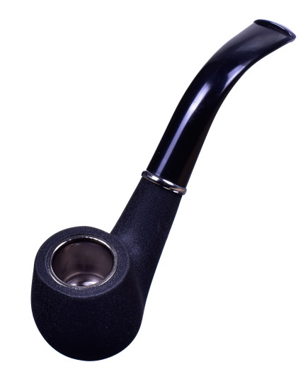 5.25" Dark Black Textured Wooden Pipe - Dark Knight