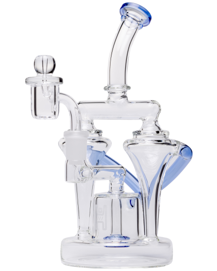 Dualing Recycler Bong/Dab Rig - Blue
