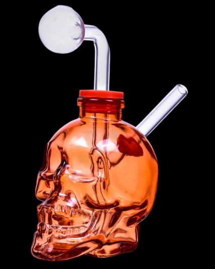 Skull Design Dab Rig Bong Oil Burner - Orange