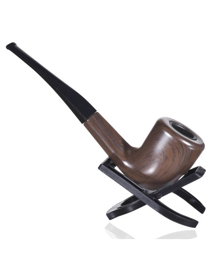 6" Smooth Briar wooden pipe With Straight Stem - Dark Pecan