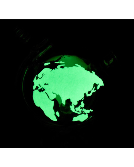 World Globe Bong - Glow in the Dark - Atomic Glass