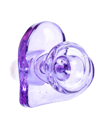 14mm Male Dry Herb Heart Bowl - Purple