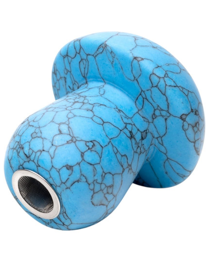 Gemstone Shroom Pipe - Blue Turquoise
