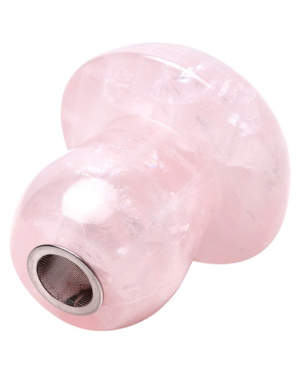 Gemstone Shroom Pipe - Rose Quartz