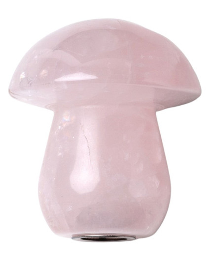 Gemstone Shroom Pipe - Rose Quartz