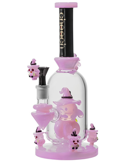 Cheech Glass - 10.5" Whimsical Wizard Water Pipe - Pink
