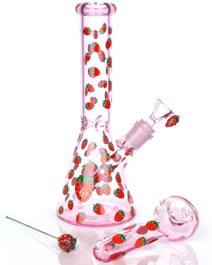  Pulsar Fruit Series Strawberry Cough Glow Duo Bong