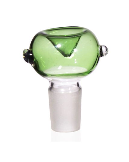 14mm Dry Male Bowl With Accent - Dry Herb-Green