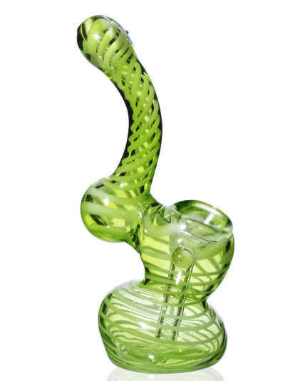 5" Mini Swirled Bubbler Pipe - Neon Green