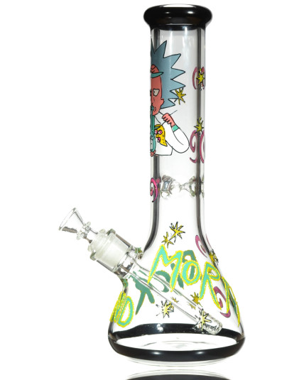Mad Scientist Dab Rig Bong with Rick and Morty 3D Artwork