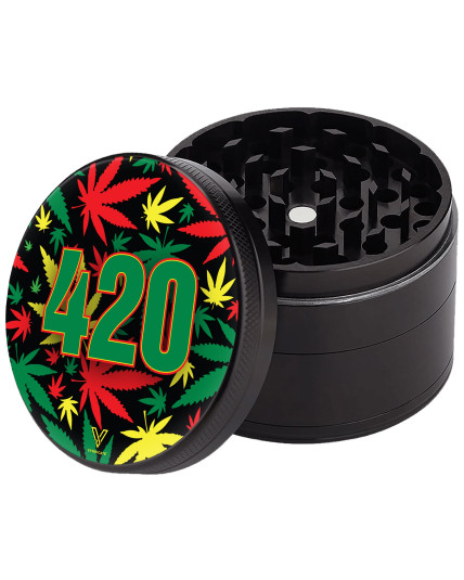 V Syndicate® - 420 Rasta 4-Piece SharpShred™ Grinder