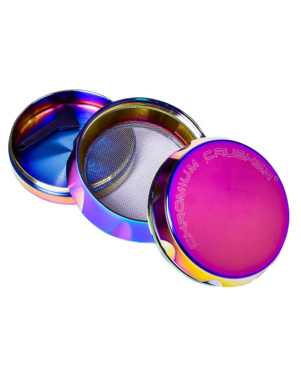 Hallucinating Herb - Chromium Crusher® - Dual Four Part Grinder - 50mm - Rainbow