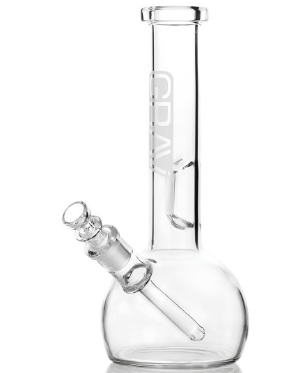 GRAV® Small Clear Round Base Water Pipe