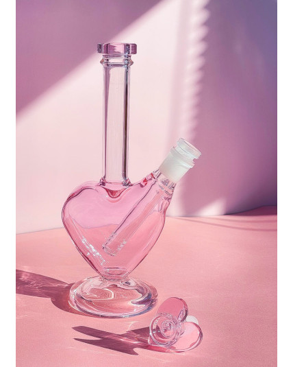 9" Heart Bong w/ Bowl - Pink