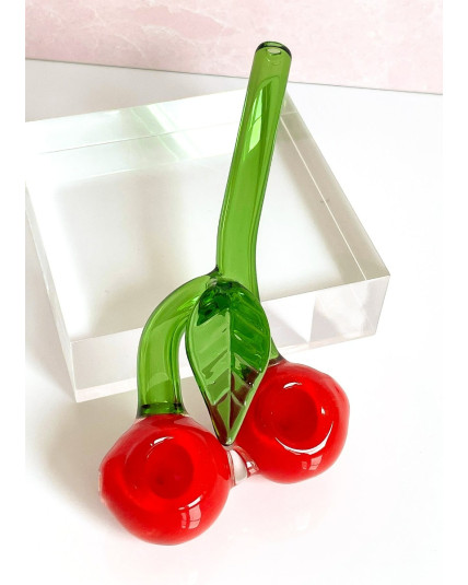 Cute and Girly Double Cherry Bowl Glass Pipe Sherlock