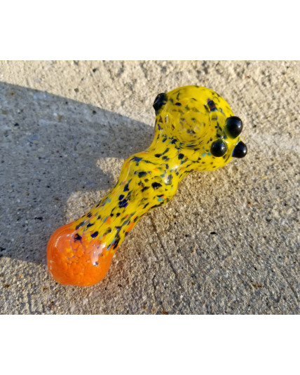 4" Thick And Heavy Color Burst Glass Hand Pipe