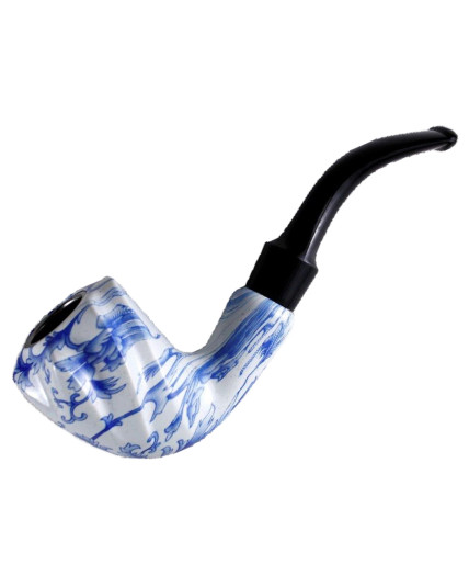 5.5" Botanical Motif Designed Smooth Wooden pipe With Large Bowl