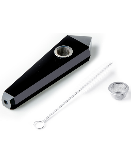 Astral Project Obsidian Gemstone Jewel Pipe