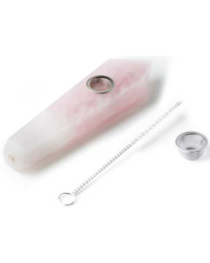Astral Project Rose Quartz Gemstone Jewel Pipe