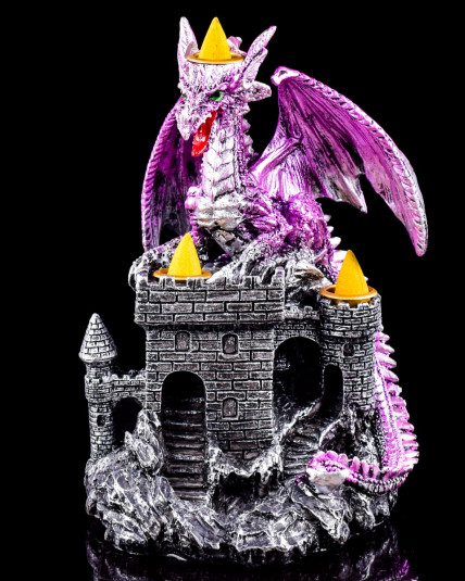 Dragon Castle Back Flow Incense Burner - Purple