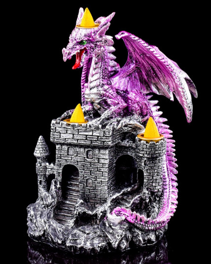 Dragon Castle Back Flow Incense Burner - Purple