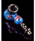 Dichroic Swirl Scepter Sherlock Glass Hand Pipe - Black