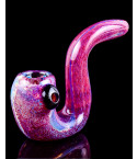 5" Fritted Striped Sherlock Glass Hand Pipe Fumed