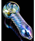 Quantum Spiral Electro Plated Helix Glass Hand Pipe - Rainbow