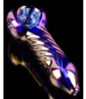 Quantum Spiral Electro Plated Helix Glass Hand Pipe - Purple