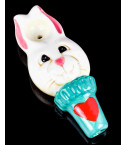 Hoppin' Hearts Bunny White Rabbit Ceramic Pipe