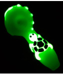 The Dark Power - Glow In The Dark 5" Turtle Glass Hand Pipe - White