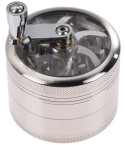 The Cutter - Hand Cranked Three Piece Grinder - 50mm - Silver