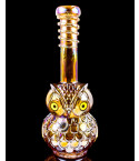 Nocturnal Hoot - 12" Glow In The Dark Owl Bong - Amber Iridescent
