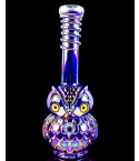 Nocturnal Hoot - 12" Glow In The Dark Owl Bong - Blue Iridescent