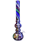 Rainbow Splash - 18" Thick Shiny Rainbow  Glass Bong