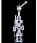 20" Spiky chamber of Smoke With Shower Head and Tree Perc - Teal