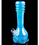 Iridescent Beauty - 8" Designed Bottom Wrap Bong - Blue