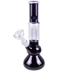 12" Beaker Base Bong with 4-Arm Tree Perc Water Pipe - Black