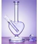 9" Heart Bong w/ Heart Bowl - Lavender