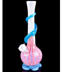 The Marvelous - 12" Dual Frit Wire Wrap Vase Bong - Ruby Teal