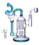 The Smiler by Atomic Glass 9” Dual Perc Bong Dab Rig