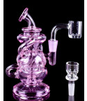 Vortex Veil - Faberge Helix Recycler Bong/Dab Rig - Pink