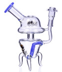 Among Us - 9" Lookah® UFO Dab Rig Smoking Glass Water Pipe Bong - Jade Blue