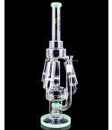 Clover Glass 18" Quad Honeycomb Perc w/ Tree Perc Bong - Milk Green