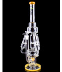 Clover Glass 18" Quad Honeycomb Perc w/ Tree Perc Bong  - Amber