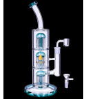 Magical Tower by Atomic Glass 14" Triple Tree Perc Bong/Dab Rig - Teal