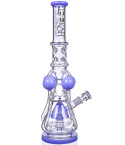 The Amazonian Trophy - LOOKAH PLATINUM SERIES - 19" SMOKING BONG WITH 4 CIRCULAR CHAMBER RECYCLER AND SPRINKLER MUSHROOM PERC  - Milky Blue