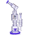 Microscope Triple Stack Multi-Chamber Percolator Bong - Purple