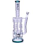 The Missing Alderaan Relic - Lookah Platinum Series Bong - 15" Barrel Spiral Blast Recycle Ice Glass Bong - Teal